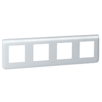 LEGRAND 79008 Декоративная рамка M45, 4Х2М, горизонтальная установка, алюминиевая, Mosaic