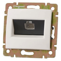 LEGRAND 774230 Модуль розетки информационной 1хRJ45, Кат.5е, с захватами, UTP, белый, Valena