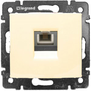 LEGRAND 774338 Модуль розетки телефонной 1хRJ11, 4 контакта, слоновая кость, Valena