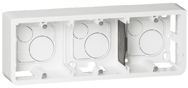 LEGRAND 80286 Коробка для накладного монтажа, горизонтальная, 6М/8М, глубина 40 мм, белая, Mosaic (применяется с L/80253)