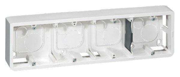LEGRAND 80284 Коробка для накладного монтажа, горизонтальная, 10М, глубина 40 мм, белая, Mosaic (применяется с L/80254)