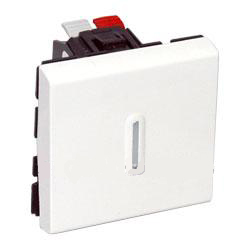LEGRAND 77042 Выключатель кнопочный, 2M, 6А, с подсветкой, белый, Mosaic