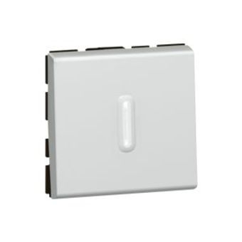 LEGRAND 79242 Выключатель кнопочный, 2M, 6А, с подсветкой, алюминиевый, Mosaic