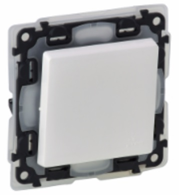 LEGRAND 752156 Модуль переключателя на 2 направления, 1-клавишный, безвинтовые зажимы, 10АХ, 250В, IP44, с лицевой панелью, белый, Valena Life