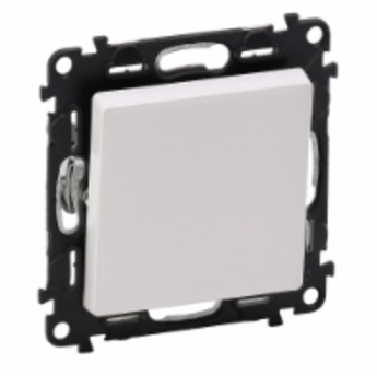 LEGRAND 752401 Модуль 1-клавишного выключателя, безвинтовые зажимы, с лицевой панелью, 10АХ, 250В, белый, Valena Life