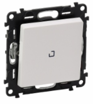 LEGRAND 752410 Модуль 1-клавишного выключателя с подсветкой, с установленной лампой 0.15 мА, с лицеворй панелью, 10АХ, 250В, белый, Valena Life