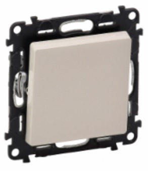 LEGRAND 752501 Модуль 1-клавишного выключателя, безвинтовые зажимы, с лицевой панелью, 10АХ, 250В, слоновая кость, Valena Life