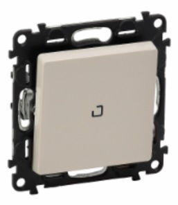 LEGRAND 752510 Модуль 1-клавишного выключателя с подсветкой, с установленной лампой 0.15 мА, с лицеворй панелью, 10АХ, 250В, слоновая кость, Valena Li