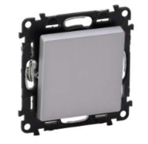 LEGRAND 752601 Модуль 1-клавишного выключателя, безвинтовые зажимы, с лицевой панелью, 10АХ, 250В, алюминий, Valena Life