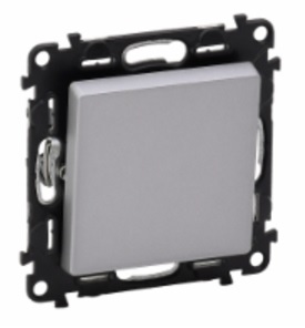 LEGRAND 752606 Модуль переключателя на 2 направления, безвинтовые зажимы, с лицевой панелью, 10АХ, 250В, алюминий, Valena Life
