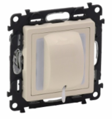 LEGRAND 752224 Модуль кнопочного переключателя, со шнуром, безвинтовые зажимы, 6А, 250В, с лицевой панелью, слоновая кость, Valena Life