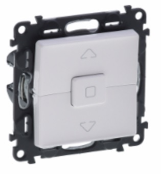 LEGRAND 752430 Модуль кнопочного выключателя управления рольставнями и жалюзи, безвинтовые зажимы, 10А, 250В, с лицевой панелью, белый, Valena Life