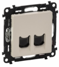 LEGRAND 753239 Модуль розетки телефонной 2xRJ11, с лицевой панелью, слоновая кость, Valena Life