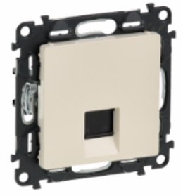 LEGRAND 753542 Модуль розетки информационной RJ45, категория 6, UTP, с лицевой панелью, слоновая кость, Valena Life