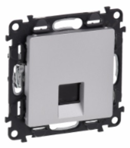 LEGRAND 753640 Модуль розетки информационной RJ45, категория 5e, UTP, с лицевой панелью, алюминий, Valena Life