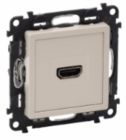 LEGRAND 753271 Модуль розетки для аудио/видео устройств HDMI 1.3, тип А, винтовые клеммы, с лицевой панелью, слоновая кость, Valena Life