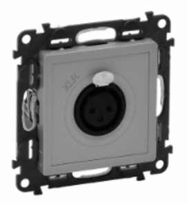 LEGRAND 753373 Модуль аудиорозетки с 3-контактным гнездом XLR, с лицевой панелью, алюминий, Valena Life