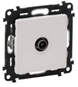 LEGRAND 753461 Модуль розетки TV проходной, 0-2400 МГц, 1.5 дБ/14 дБ, с лицевой панелью, белый, Valena Life