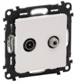 LEGRAND 753462 Модуль розетки TV-SAT оконечной, 5-862 МГц/950-2400 МГц, 10 дБ, с лицевой панелью, белый, Valena Life
