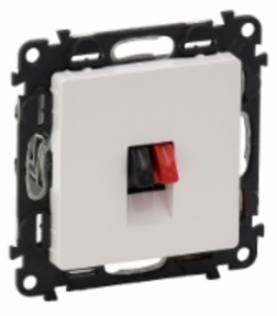 LEGRAND 753472 Модуль розетки акустической с пружинными зажимами, с лицевой панелью, белый, Valena Life