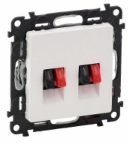 LEGRAND 753478 Модуль розетки акустической двойной с пружинными зажимами, с лицевой панелью, белый, Valena Life