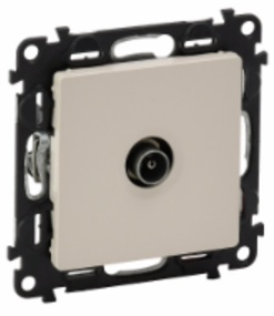 LEGRAND 753561 Модуль розетки TV проходной, 0-2400 МГц, 1.5 дБ/14 дБ, с лицевой панелью, слоновая кость, Valena Life