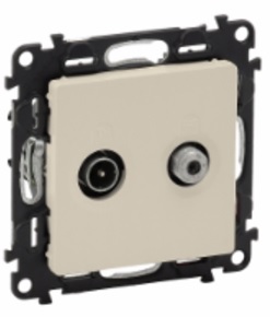 LEGRAND 753562 Модуль розетки TV-SAT оконечной, 5-862 МГц/950-2400 МГц, 10 дБ, с лицевой панелью, слоновая кость, Valena Life