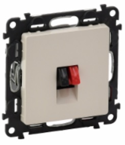 LEGRAND 753572 Модуль розетки акустической с пружинными зажимами, с лицевой панелью, слоновая кость, Valena Life