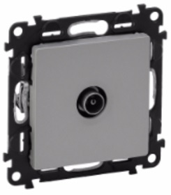 LEGRAND 753651 Модуль розетки TV звезда, 0-2400 МГц, с лицевой панелью, алюминий, Valena Life