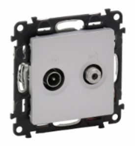 LEGRAND 753658 Модуль розетки TV-SAT звезда, двухкабельный, с лицевой панелью, алюминий, Valena Life