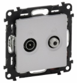 LEGRAND 753664 Модуль розетки TV-SAT звезда, 5-862МГц/950-2400МГц, с лицевой панелью, алюминий, Valena Life