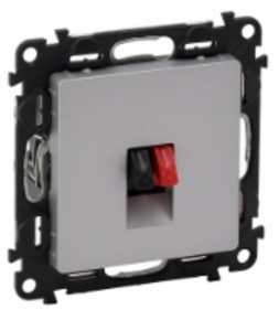 LEGRAND 753672 Модуль розетки акустической с пружинными зажимами, с лицевой панелью, алюминий, Valena Life