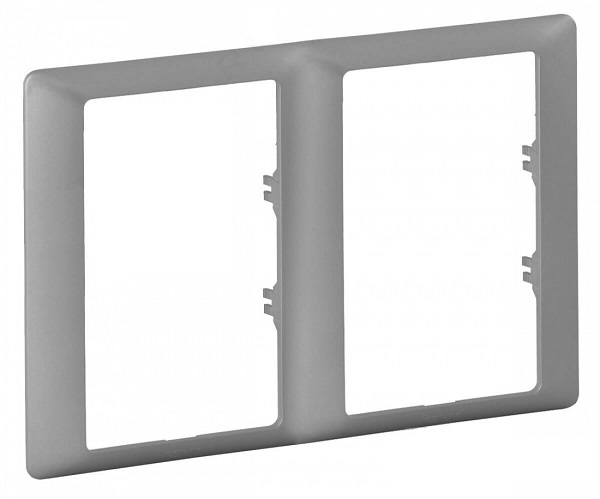 LEGRAND 754242 Рамка для розетки 2х2К+3, двойная, алюминий, Valena Life