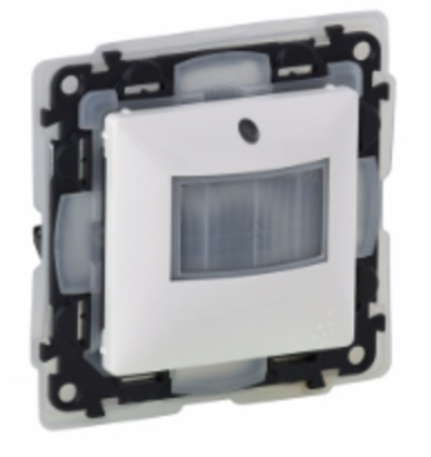 LEGRAND 752177 Модуль датчика движения, без нейтрали, винтовые зажимы, 250Вт, IP44, с лицевой панелью, белый, Valena Life