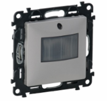 LEGRAND 752370 Модуль датчика движения 180°, без нейтрали, 250Вт, с лицевой панелью, алюминий, Valena Life