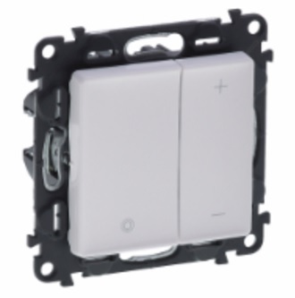 LEGRAND 752462 Модуль кнопочного светорегулятора, без нейтрали, 400Вт, с лицевой панелью, белый, Valena Life