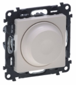 LEGRAND 752560 Модуль светорегулятора с поворотной ручкой, без нейтрали, 300Вт, с лицевой панелью, слоновая кость, Valena Life
