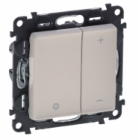 LEGRAND 752562 Модуль кнопочного светорегулятора, без нейтрали, 400Вт, с лицевой панелью, слоновая кость, Valena Life