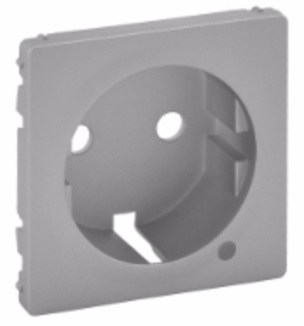 LEGRAND 754852 Лицевая панель для розеток 2К+З с индикатором 53021/53025/53029/53030, алюминий, Valena Life