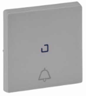 LEGRAND 755052 Лицевая панель для кнопочного выключателя, с символом звонка, c подсветкой 752011, алюминий, Valena Life