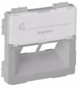 LEGRAND 755382 Лицевая панель для двойной розетки RJ45 Rutenbeck, алюминий, Valena Life