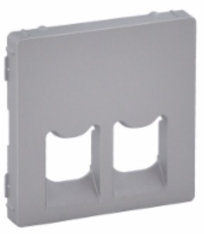 LEGRAND 755422 Лицевая панель для двойных розеток RJ45 и RJ11, алюминий, Valena Life