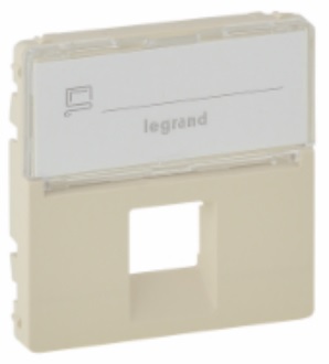 LEGRAND 755471 Лицевая панель для розеток RJ45 с держателем маркировки 753042/753044/753046/753048/753070, слоновая кость, Valena Life