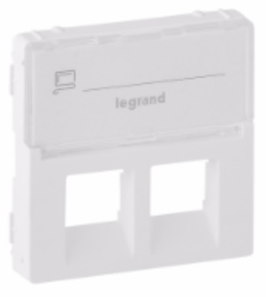 LEGRAND 755480 Лицевая панель для розеток RJ45 с держателем маркировки 753032/753041/753043/753045/753047/753049, белая, Valena Life
