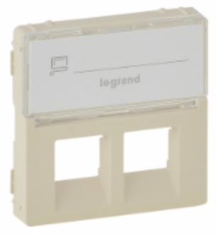 LEGRAND 755481 Лицевая панель для розеток RJ45 с держателем маркировки 753032/753041/753043/753045/753047/753049, слоновая кость, Valena Life