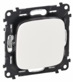 LEGRAND 752701 Модуль 1-клавишного выключателя, безвинтовые зажимы, 10АX, 250В, с лицевой панелью, белый, Valena Allure