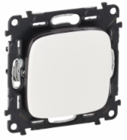 LEGRAND 752706 Модуль переключателя на 2 направления, безвинтовые зажимы, 10АX, 250В, с лицевой панелью, белый, Valena Allure