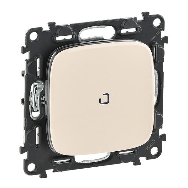 LEGRAND 752826 Модуль переключателя на 2 направления, с подсветкой, безвинтовые зажимы, 10АX, 250В, с лицевой панелью, слоновая кость, Valena Allure