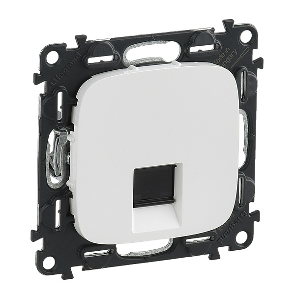 LEGRAND 753742 Модуль розетки информационной RJ45, категория 6, UTP, с лицевой панелью, белый, Valena Allure