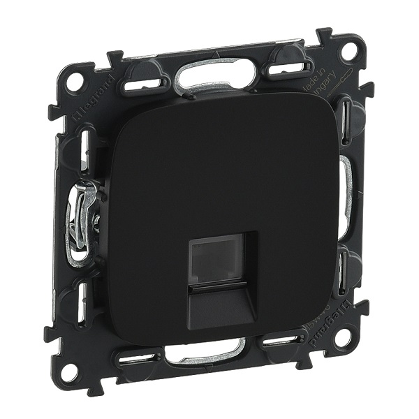 LEGRAND 753950 Модуль розетки информационной RJ45, категория 5e, UTP, с лицевой панелью, антрацит, Valena Allure